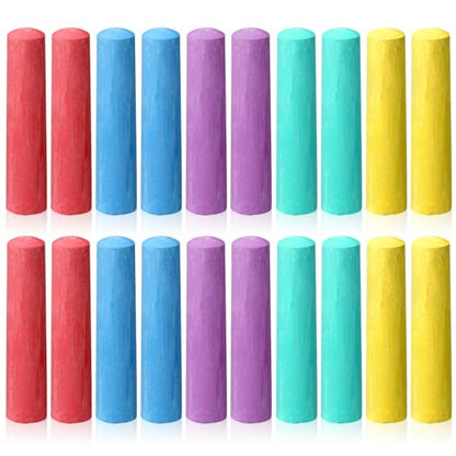 20 Pcs Sidewalk Chalks for Kids Non Toxic Jumbo Chalk for Party Gift Outdoor Art Classroom Play Painting (20 Count)