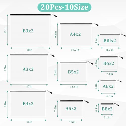 20pcs Mesh Zipper Pouch Bags (20 Count)