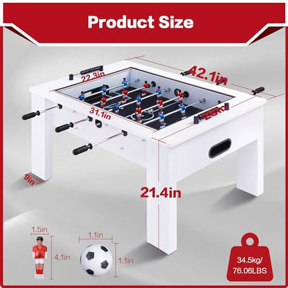 Foosball Coffee Table with 2 Balls
