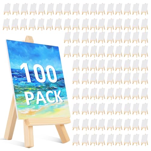 100 Pcs 5 Inch Mini Wood Display Easel (100 Count)