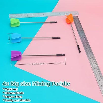 Silicone Resin Mixer Epoxy Mixer Paddles (4 Count)