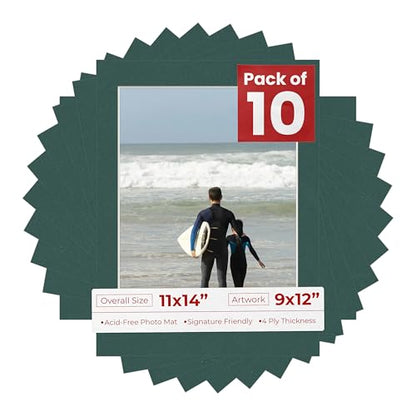Pack of TEN 11x14 Mats Bevel Cut for 9x12 Photos (10 Count)