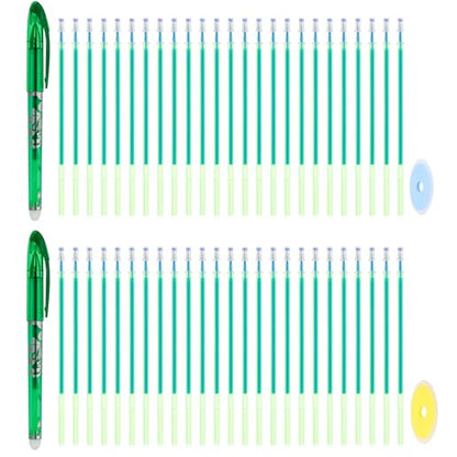 2Pcs Erasable Gel Pens with 50 Refills & 2 Erasers (52 Count)