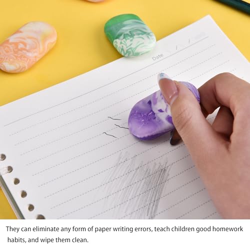 19PCS Bulk Cute Marble Oval Erasers for Kids Bulk (19 Count)