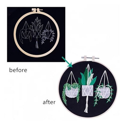 Needle Point Kits Adults Full Range of Starter Including Instructions Stamped Cloth with Pattern Hoop Color Threads and Tools Art Projects