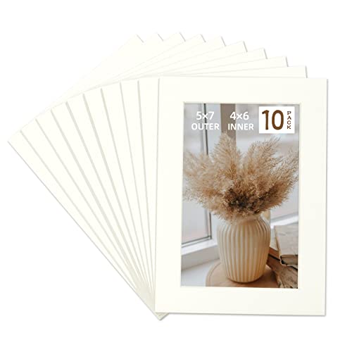 10 Pack 5x7 Ivory Picture Mats
