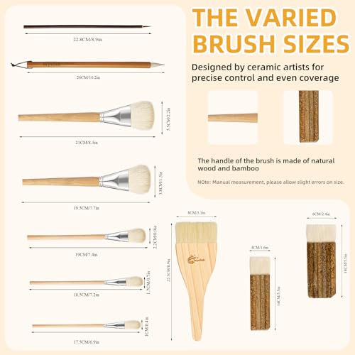 10 Pcs Pottery Glaze Brushes