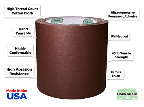 4 Inch Brown Book Repair Cloth Tape 15 Yard Roll