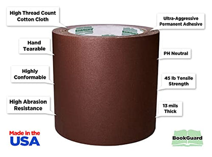 4 Inch Brown Book Repair Cloth Tape 15 Yard Roll
