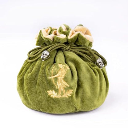 Large Dice Bag with Pockets Olive Green Storage Bag for DND RPG Game