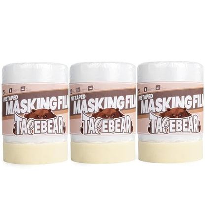 Pre Taped Masking Film 22" x 65feet Plastic Cover for Painting