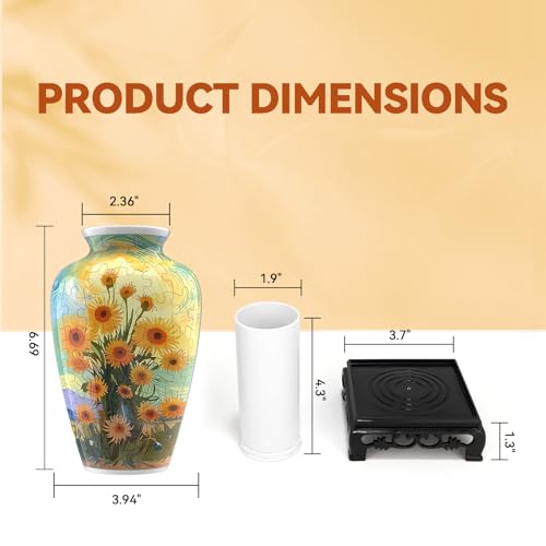 3D Puzzle Vase for Adults with 120 Plastic Pieces (120 Count)
