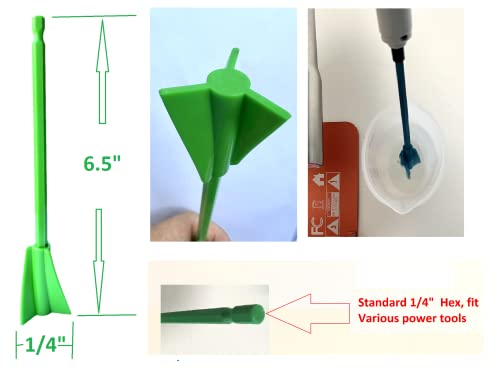 Epoxy Mixer Attachment for Drill Reusable Paint Mixer for Drill Resin Mixer Paint Stirrers Drill mixer Drill Attachment For Resin Molds Mixing (15 Foot)