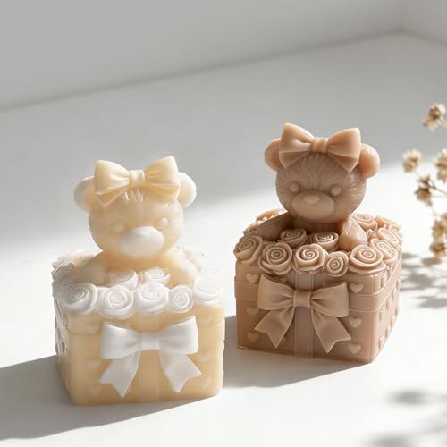 Rose Bear Cylinder Candle & Resin Mold