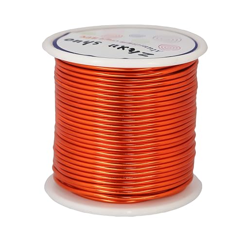 12 Gauge(2mm) Aluminum Wire 35 Yards Anodized Metal Wire for Bonsai Armature Crafting Sculpting Jewelry Craft Making Beading Floral (Orange, 12 Gauge) (105 Foot)