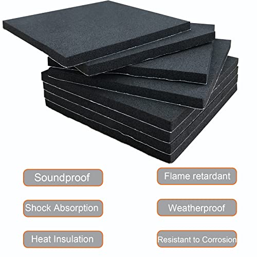 8Pcs Black Adhesive Foam Pads Closed Cell Foam Sheets 1 (50 Count)