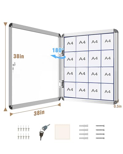 38"x38" Enclosed Bulletin Board
