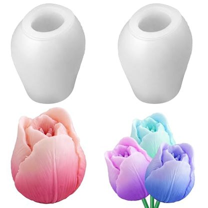 2 Pcs Tulip Candle Molds (2 Count)