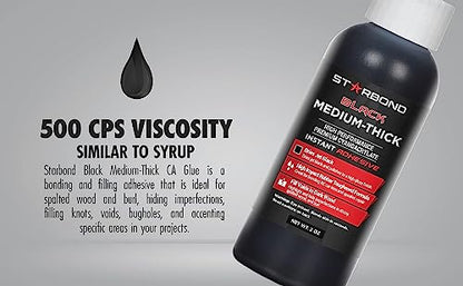Black Medium Thick CA Glue Pro Kit (2 Fl Oz)
