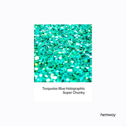 Resin Glitter Turquoise Blue Holographic 100g Super Chunky (3.5 Ounce)