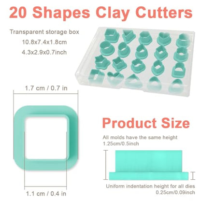 20pcs Basic Shape Geometric Clay Cutters (20 Count)