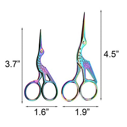 4PCS Vintage Stork Shape Sewing Scissors Stainless Steel Scissors (2 Count)