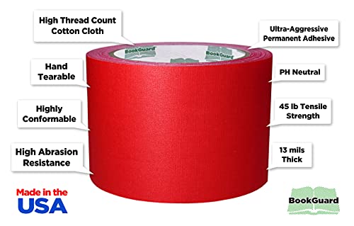 3 Inch Red Book Repair Cloth Tape 15 Yard Roll