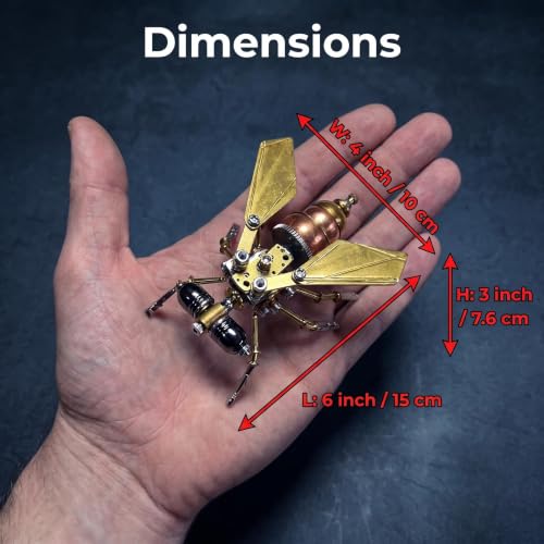 3D Metal Model Kits Puzzle for Adults Steampunk 160+ Parts Assembly DIY Electric Mechanical Insect Fly Christmas & Birthday Gift for Father Men Teens