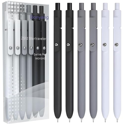 Gel Pens 6pcs 0.5mm Black Ink Fine Point Pens (6 Count)