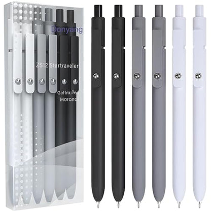 Gel Pens 6pcs 0.5mm Black Ink Fine Point Pens (6 Count)