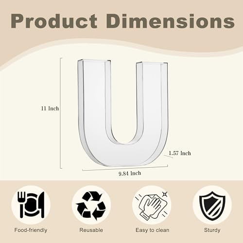 11" Clear Acrylic Letter & Number Charcuterie Tray