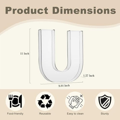 11" Clear Acrylic Letter & Number Charcuterie Tray