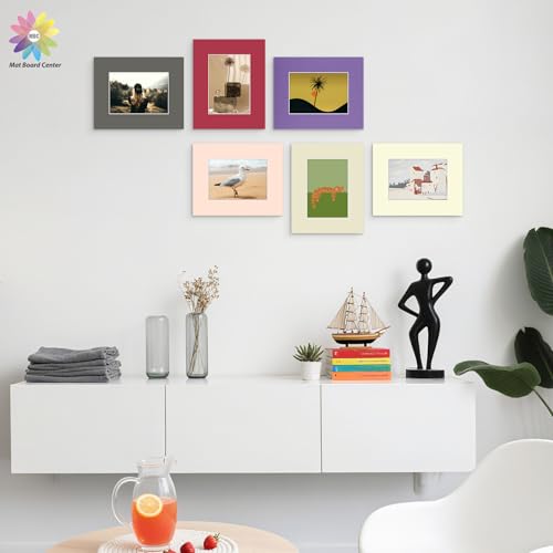 Mat Board Center 25 Pack 8x10 Picture Mat for 5x7 Photo Mixed Color