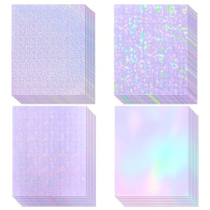 36 Sheets Holographic Laminate Sheets Clear Self Adhesive Sticker Paper (36 Count)