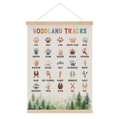 Boho Animal Woodland Tracks Poster Hanger