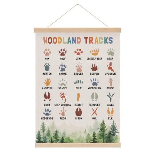 Boho Animal Woodland Tracks Poster Hanger