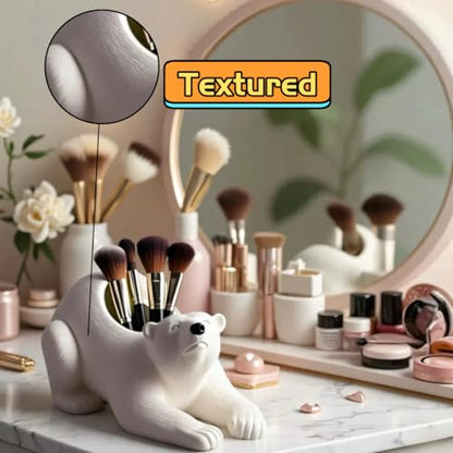 Animal Resin Molds Silicone 3D Cute Polar Bear Epoxy Resin Plaster Candle Holder Wax Molds for Candle Making