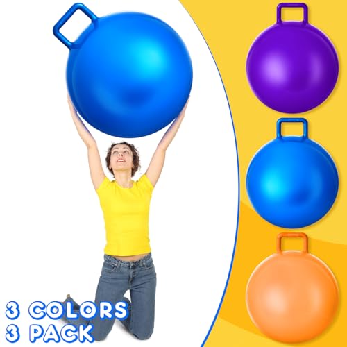 3 Pcs 31 Inch Bouncing Ball with Handle (3 Count)