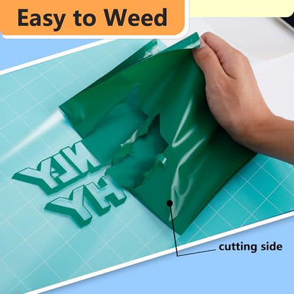 RENLITONG Green Iron on Vinyl 12Inch by 13ft Roll Heat Transfer Vinyl for T (11.2 Ounce)