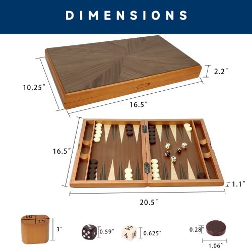 GSE Premium Wooden Inlay Backgammon Board Set