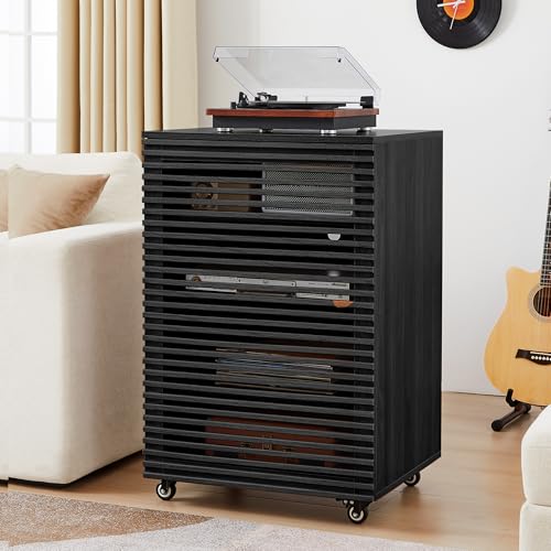 5 Tier AV Media Cabinet with Grille Door