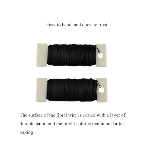 26Gauge Black Metal Floral Wire