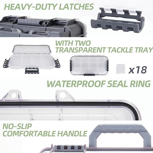Universal Fishing Tackle Box with Two Small Tackle Tray