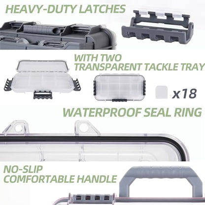 Universal Fishing Tackle Box with Two Small Tackle Tray