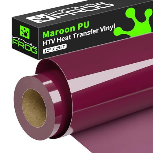 Maroon Heat Transfer Vinyl Roll 12" x25ft Burgundy Iron on Vinyl