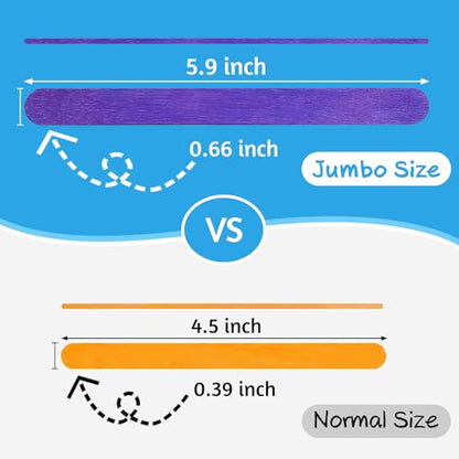 180Pcs 6" Jumbo Craft Sticks (180 Count)