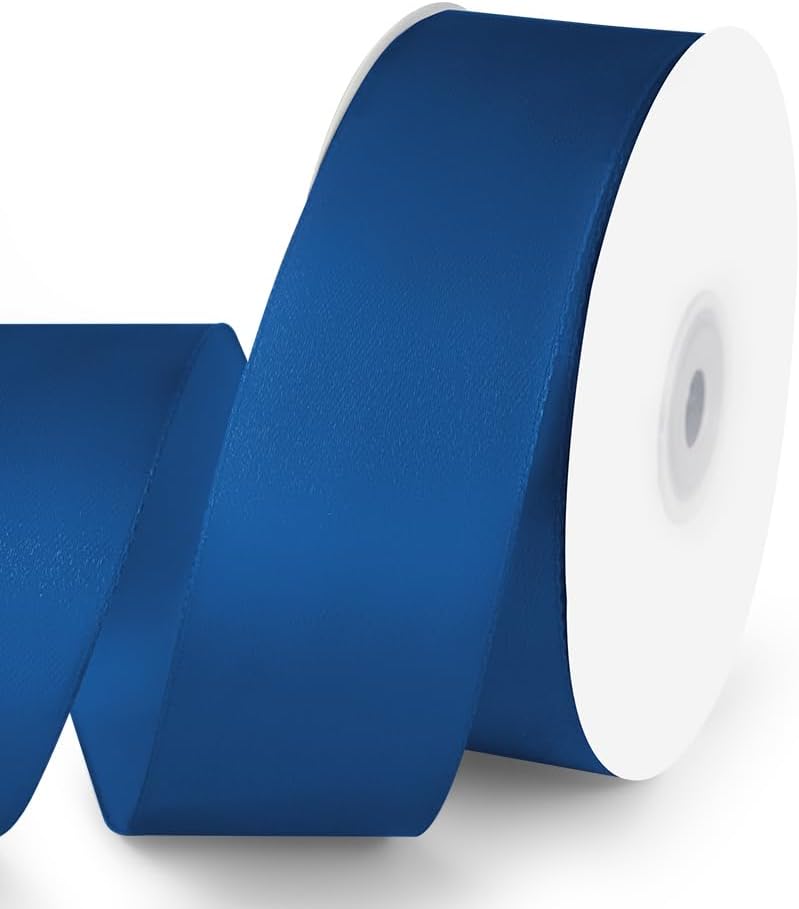 KMER LIFE 1-1/2" Wide x 50 Yards Navy Blue Single Faced Polyester Satin Ribbon, Navy Blue Satin Ribbon Perfect for Wedding Decor, Wreath, Crafts, Gift Wrapping & Other Projects (Navy Blue) - Crafty Corner