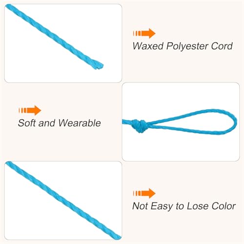 Waxed Cord 0.45mm Waxed Thread 87 Yard Wax String Leather Cord for Bracelet Making