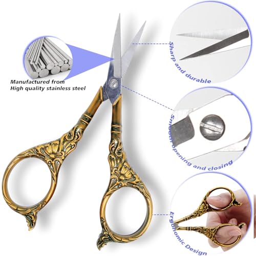 4.5Inch Small Sharp Pointed Stainless Steel Scissors Craft Cross