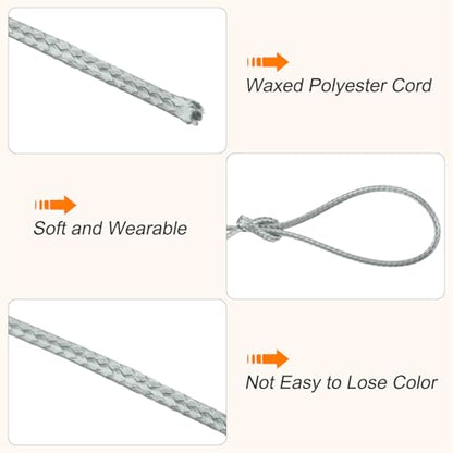Waxed Cord 1mm Waxed Polyester Cord 175 Yard Wax String for Bracelet Making